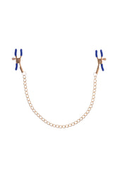 Sex & Mischief - Cougar - Chained Nipple Clamps - Blue/Gold - Stag Shop