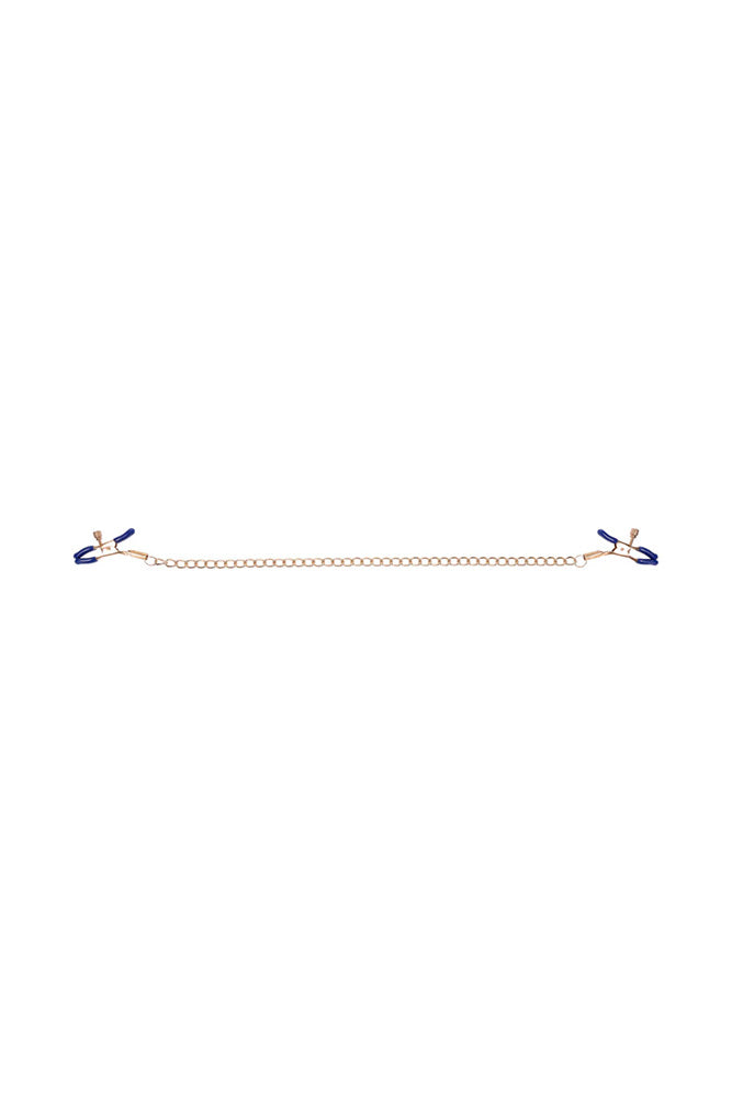 Sex & Mischief - Cougar - Chained Nipple Clamps - Blue/Gold - Stag Shop