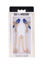 Sex & Mischief - Cougar - Chained Nipple Clamps - Blue/Gold - Stag Shop