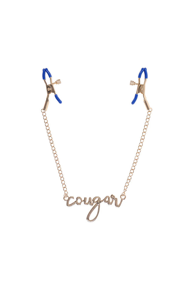 Sex & Mischief - Cougar - Cougar Nipple Clamps - Blue/Gold