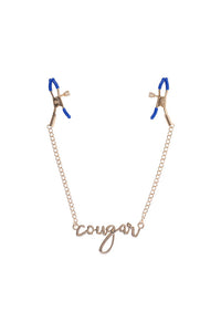 Thumbnail for Sex & Mischief - Cougar - Cougar Nipple Clamps - Blue/Gold