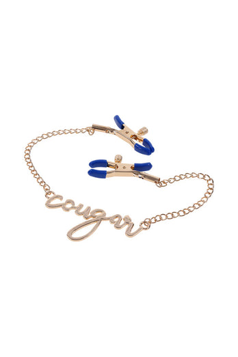 Sex & Mischief - Cougar - Cougar Nipple Clamps - Blue/Gold - Stag Shop