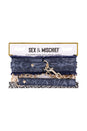 Sex & Mischief - Cougar - Collar & Leash - Blue/Gold - Stag Shop
