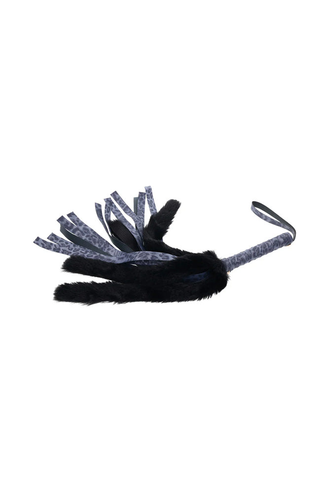 Sex & Mischief - Cougar - Faux Fur Flogger - Blue/Black - Stag Shop