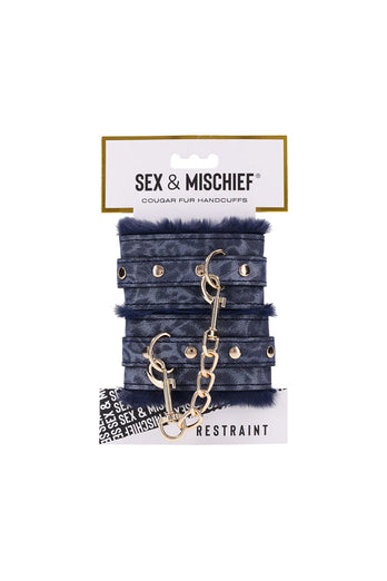 Sex & Mischief - Cougar - Handcuffs - Blue/Gold - Stag Shop