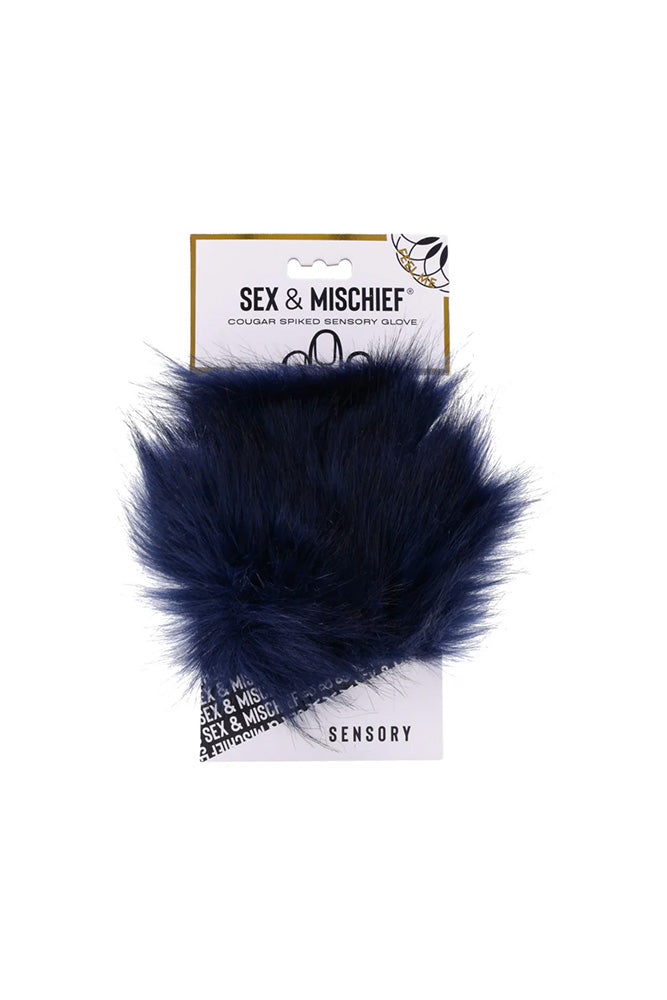 Sex & Mischief - Cougar - Spiked Sensory Glove - Blue