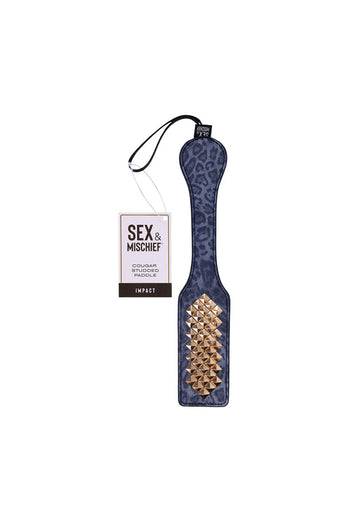 Sex & Mischief - Cougar - Studded Paddle - Blue/Gold - Stag Shop