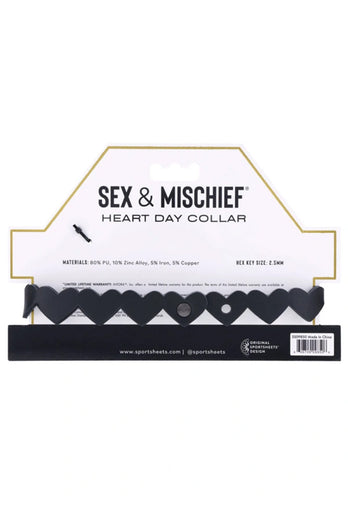 Sex & Mischief - Heart Day Collar - Black - Stag Shop