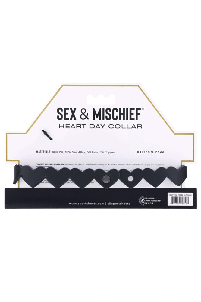 Sex & Mischief - Heart Day Collar - Black - Stag Shop