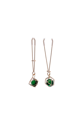 Sex & Mischief - Indica - Crystal Nipple Clips - Stag Shop