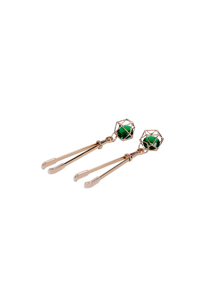 Sex & Mischief - Indica - Crystal Nipple Clips - Stag Shop