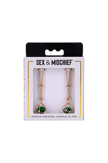 Sex & Mischief - Indica - Crystal Nipple Clips - Stag Shop