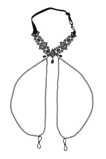 Sex & Mischief - Lace Collar with Nipple Ties - Stag Shop