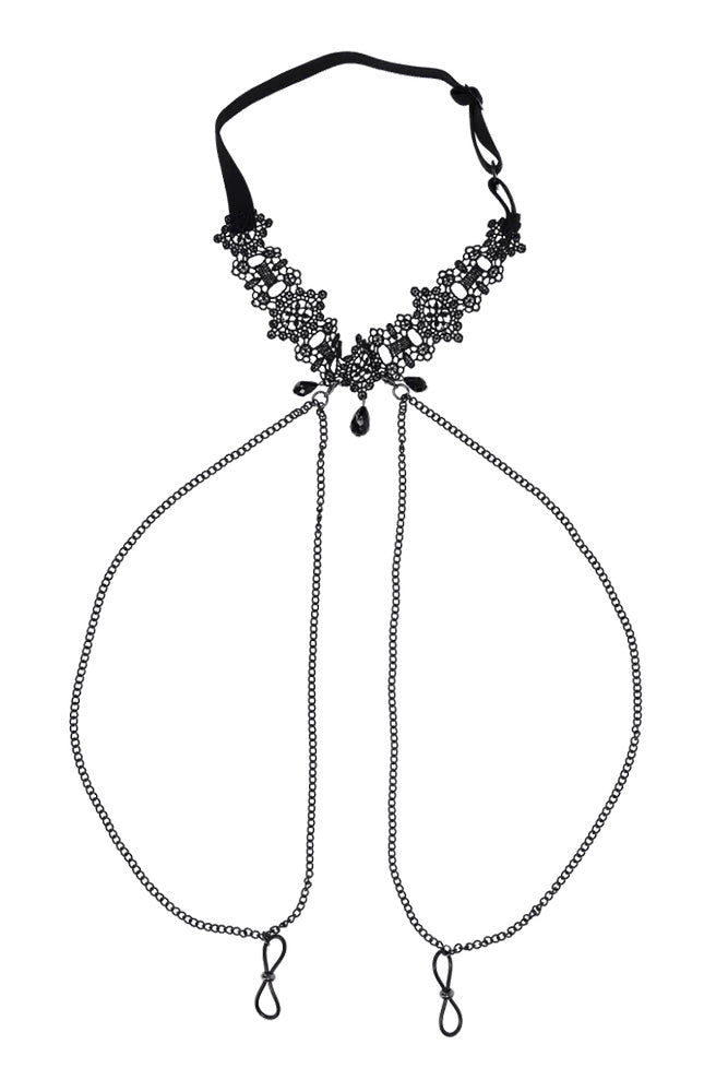 Sex & Mischief - Lace Collar with Nipple Ties - Stag Shop