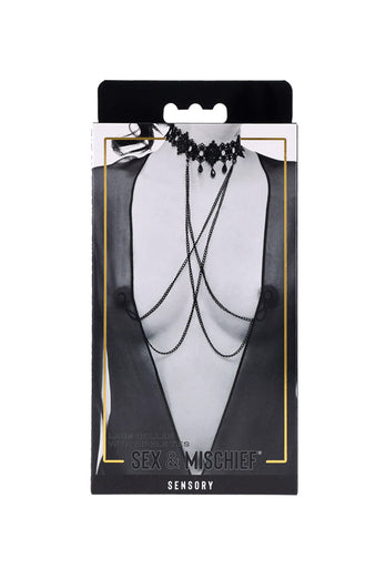 Sex & Mischief - Lace Collar with Nipple Ties - Stag Shop