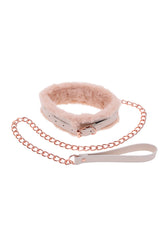 Sex & Mischief - Peaches 'N CreaMe - Faux Fur Collar & Leash - Peach/Rose Gold - Stag Shop