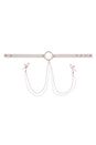 Sex & Mischief - Peaches 'N CreaMe - Collar With Nipple Clamps - Peach/Rose Gold - Stag Shop