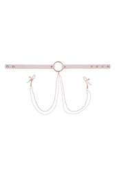 Sex & Mischief - Peaches 'N CreaMe - Collar With Nipple Clamps - Peach/Rose Gold - Stag Shop