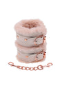 Sex & Mischief - Peaches 'N CreaMe - Faux Fur Handcuffs - Peach/Rose Gold - Stag Shop