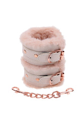 Sex & Mischief - Peaches 'N CreaMe - Faux Fur Handcuffs - Peach/Rose Gold - Stag Shop
