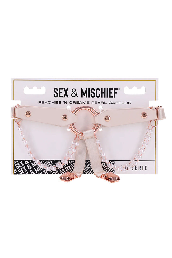 Sex & Mischief - Peaches 'N CreaMe - Pearl Garters - Stag Shop