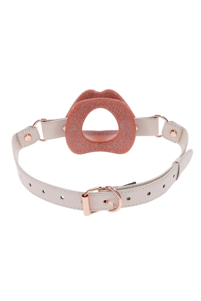 Sex & Mischief - Peaches 'N CreaMe - Silicone Lips Gag - Peach/Rose Gold - Stag Shop