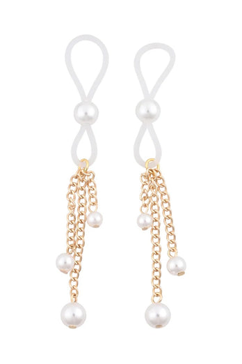 Sex & Mischief - Pearl Nipple Ties - White - Stag Shop