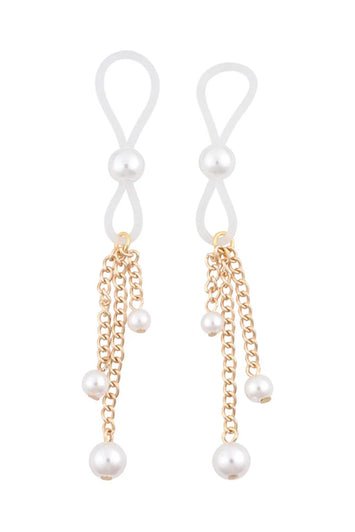 Sex & Mischief - Pearl Nipple Ties - White - Stag Shop