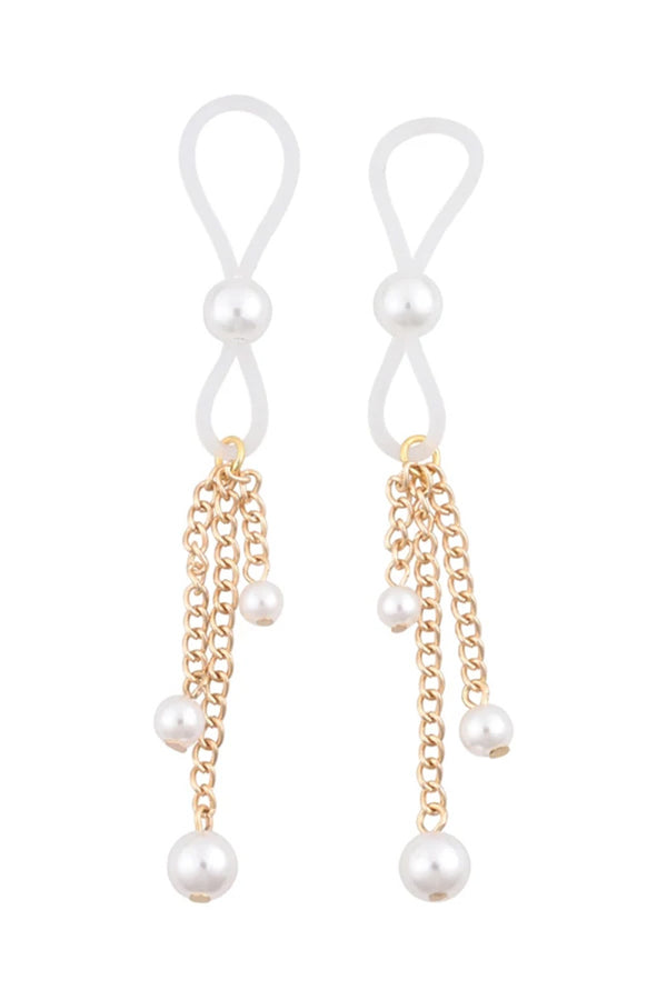 Sex & Mischief - Pearl Nipple Ties - White - Stag Shop