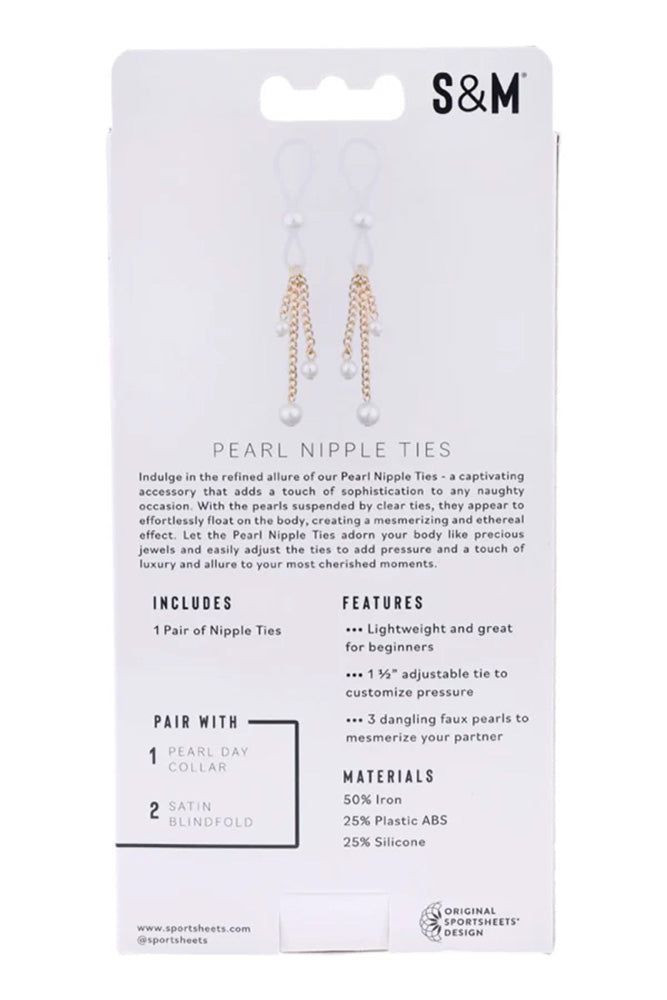 Sex & Mischief - Pearl Nipple Ties - White - Stag Shop