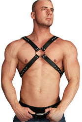Ouch by Shots Toys - Adonis High Halter Chest Harness - Black - Stag Shop
