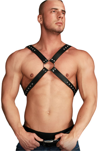 Ouch by Shots Toys - Adonis High Halter Chest Harness - Black - Stag Shop