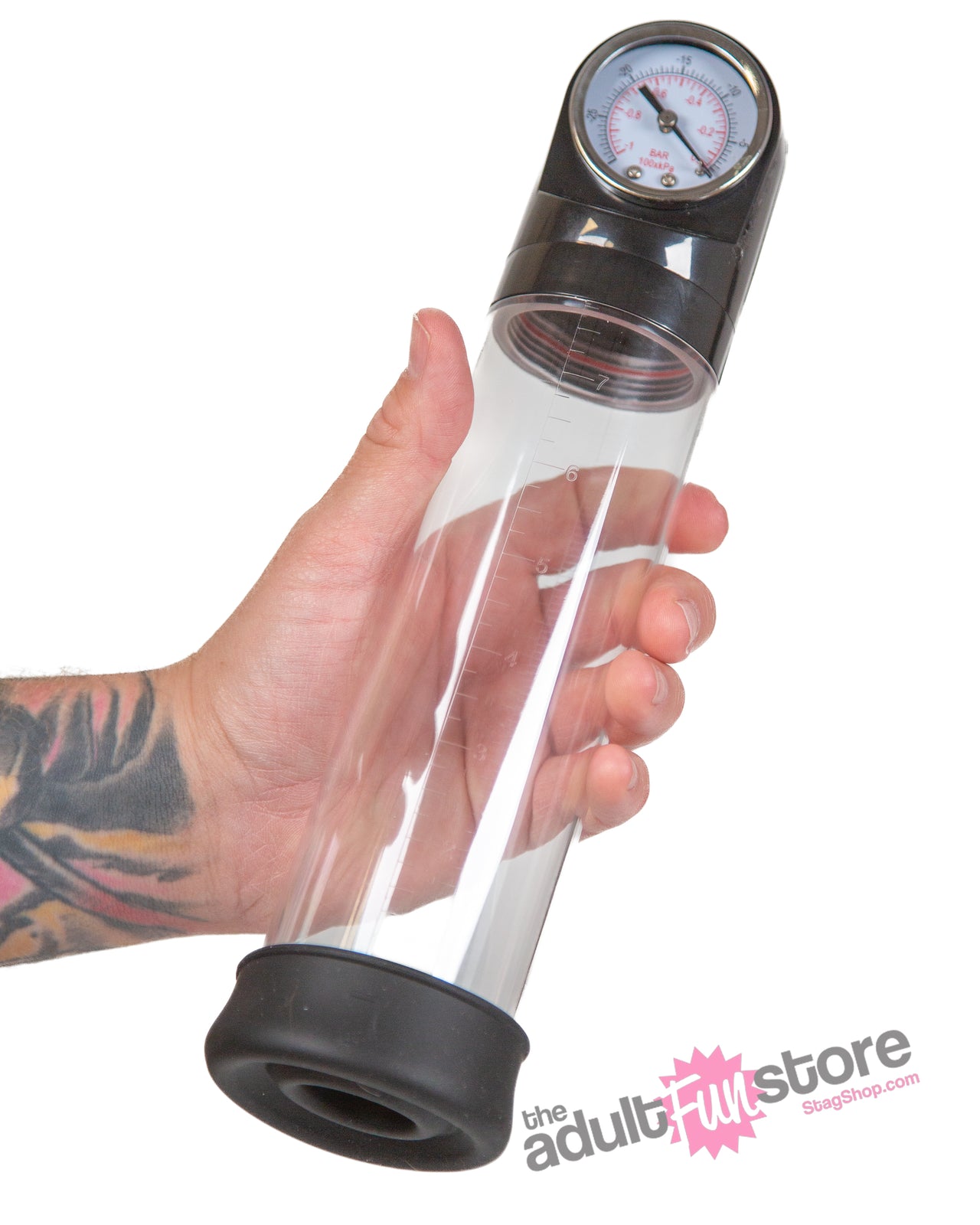 Shots Toys - Pumped - Elite Penis Pump With Advanced PSI Gauge - Clear - Stag Shop