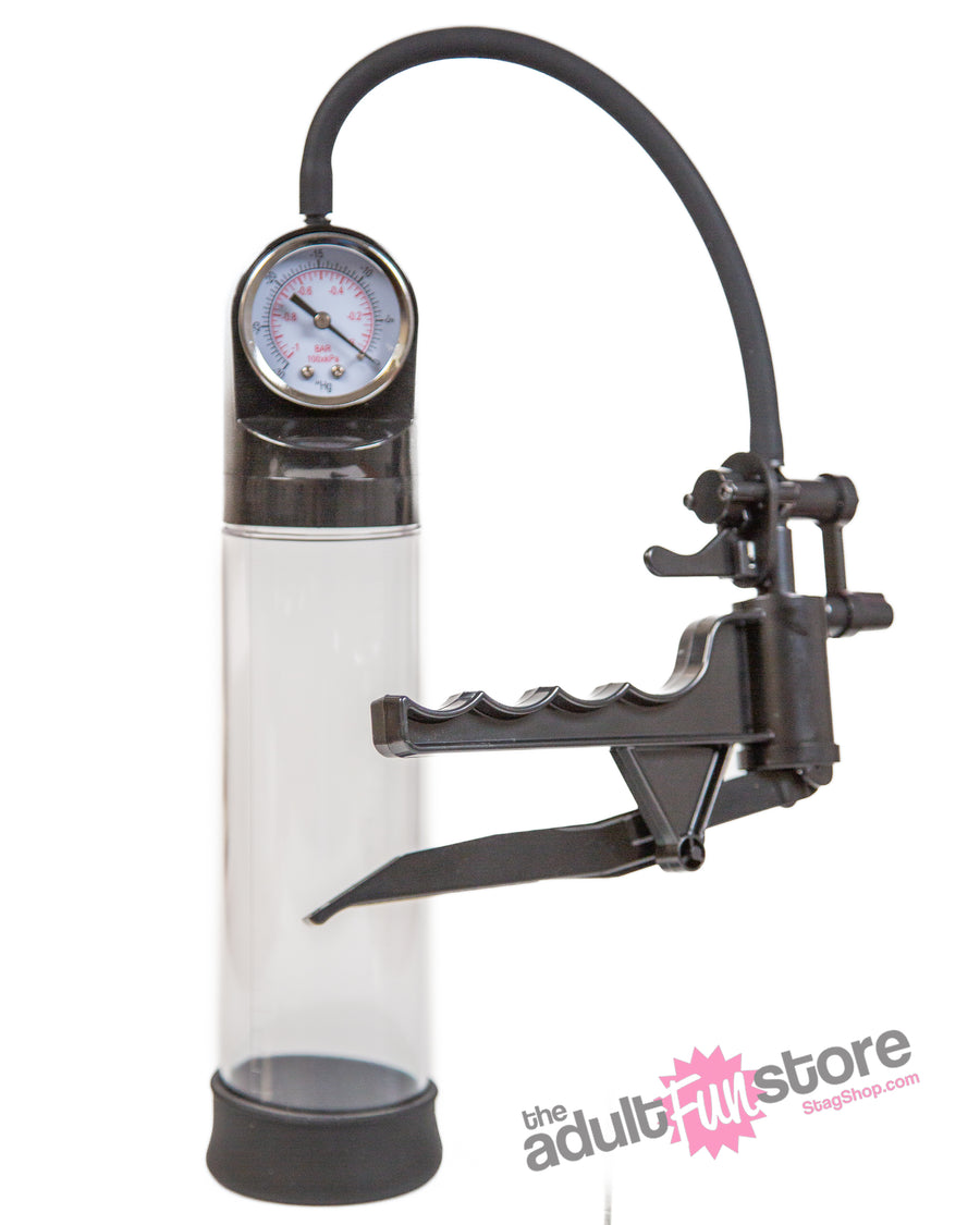 Shots Toys - Pumped - Elite Penis Pump With Advanced PSI Gauge - Clear - Stag Shop