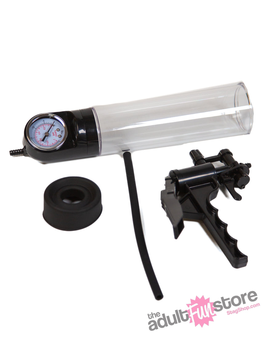 Shots Toys - Pumped - Elite Penis Pump With Advanced PSI Gauge - Clear - Stag Shop