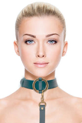 Ouch by Shots Toys - Halo - Collar with Leash - Green - Stag Shop