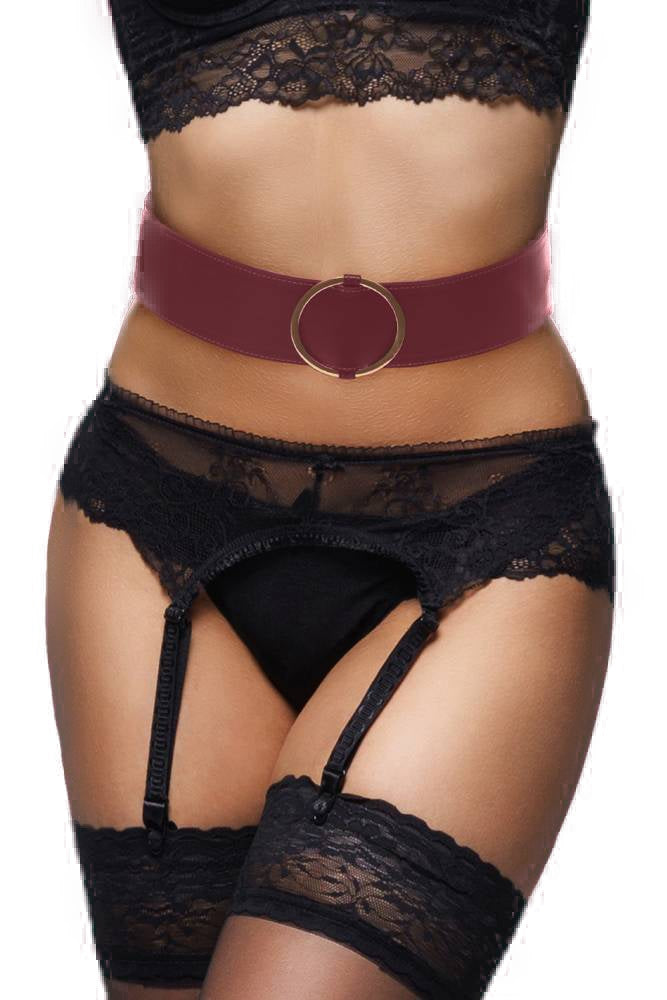 Ouch by Shots Toys - Halo - Waist Belt - Burgundy - Stag Shop