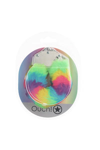 Thumbnail for Ouch by Shots Toys - Heavy Duty Fluffy Rainbow Handcuffs - Stag Shop