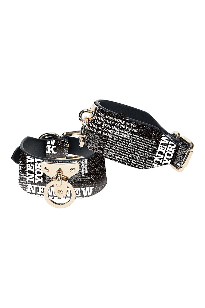 Ouch International - NY Collection - Ankle Cuffs - Black/White - Stag Shop