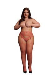 Shots Toys - Le Désir - DES051 - Fishnet & Lace Garterbelt Stockings - Various Colours & Sizes - Stag Shop