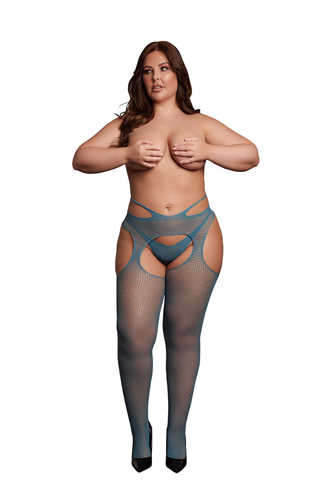 Shots Toys - Le Désir - DES055 - Suspender Pantyhose with Strappy Waist - Various Colours & Sizes - Stag Shop