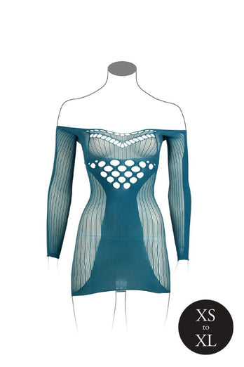 Shots Toys - Le Désir  - DES017 - Long Sleeve Net Mini Dress - Various Colours - OS - Stag Shop