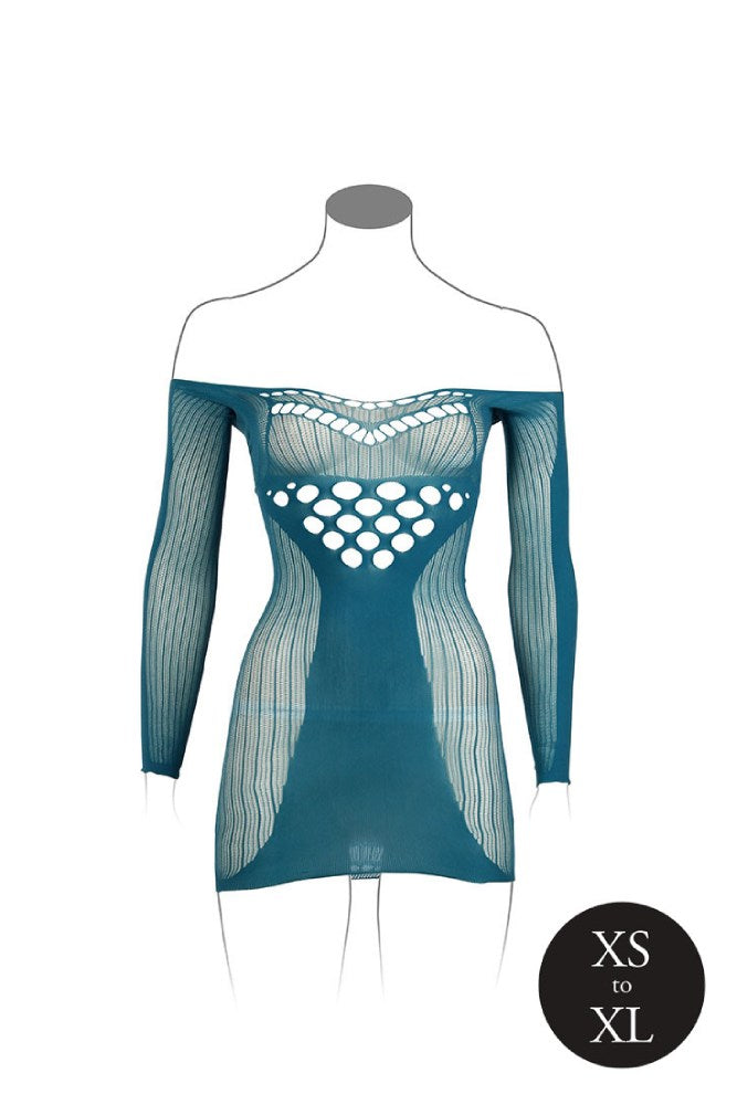 Shots Toys - Le Désir  - DES017 - Long Sleeve Net Mini Dress - Various Colours - OS - Stag Shop