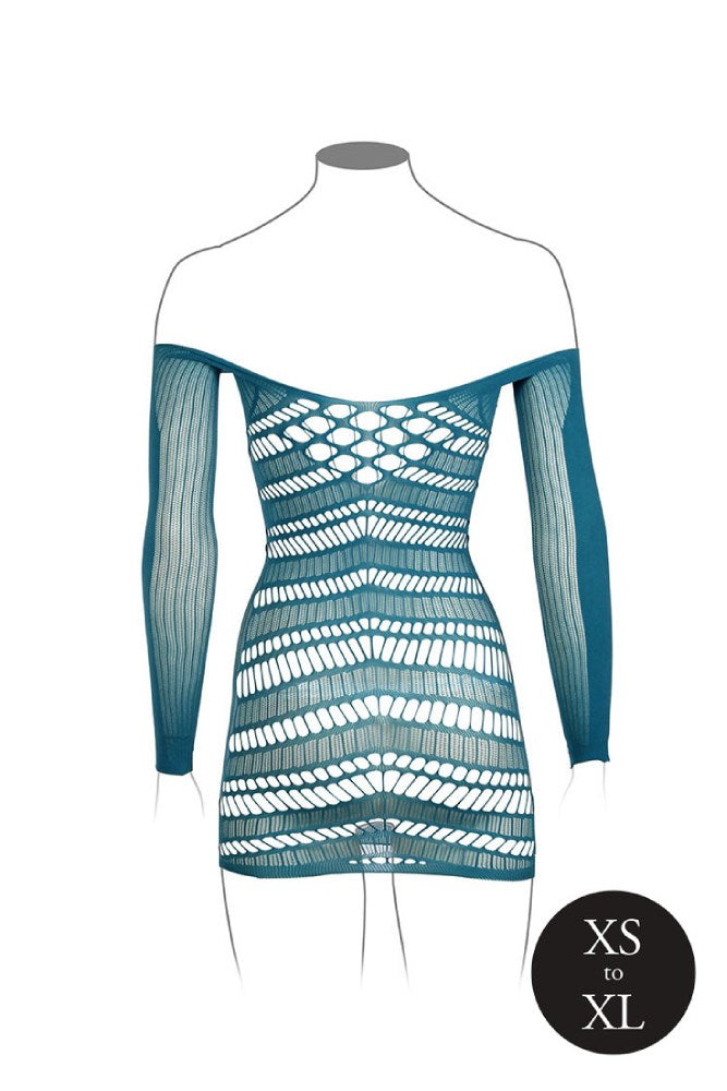 Shots Toys - Le Désir  - DES017 - Long Sleeve Net Mini Dress - Various Colours - OS - Stag Shop