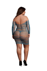 Shots Toys - Le Désir  - DES017X - Long Sleeve Net Mini Dress - Various Colours - OS/XL - Stag Shop