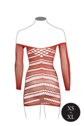 Shots Toys - Le Désir  - DES017 - Long Sleeve Net Mini Dress - Various Colours - OS - Stag Shop