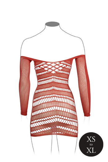 Shots Toys - Le Désir  - DES017 - Long Sleeve Net Mini Dress - Various Colours - OS - Stag Shop