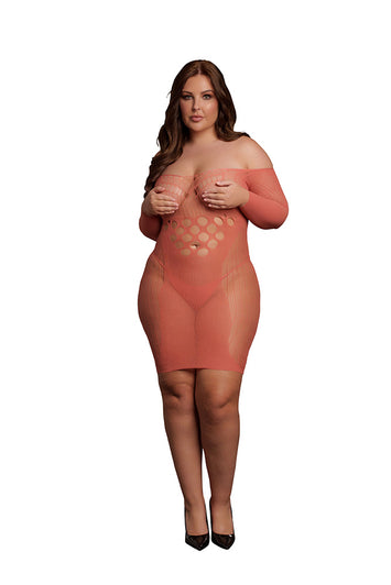 Shots Toys - Le Désir  - DES017X - Long Sleeve Net Mini Dress - Various Colours - OS/XL - Stag Shop