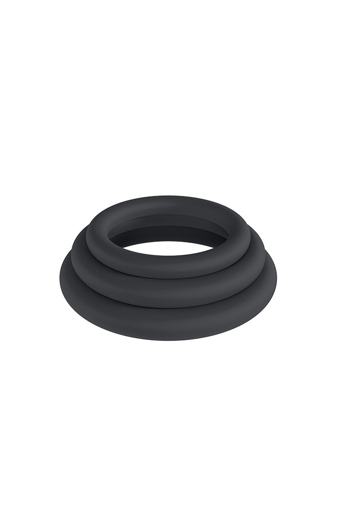 Shots Toys - Levelz - 3 PC Silicone Cock Ring Set - Large - Stag Shop