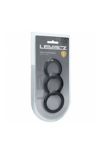 Shots Toys - Levelz - 3 PC Silicone Cock Ring Set - Large - Stag Shop